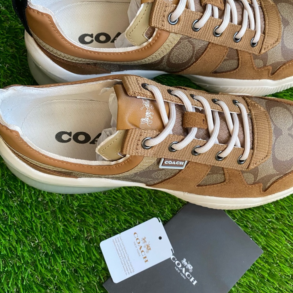 Coach Citysole Runner Sneakers, Sizes 8, 9, and 10. Color-Khaki Light Saddle - Picture 5 of 14